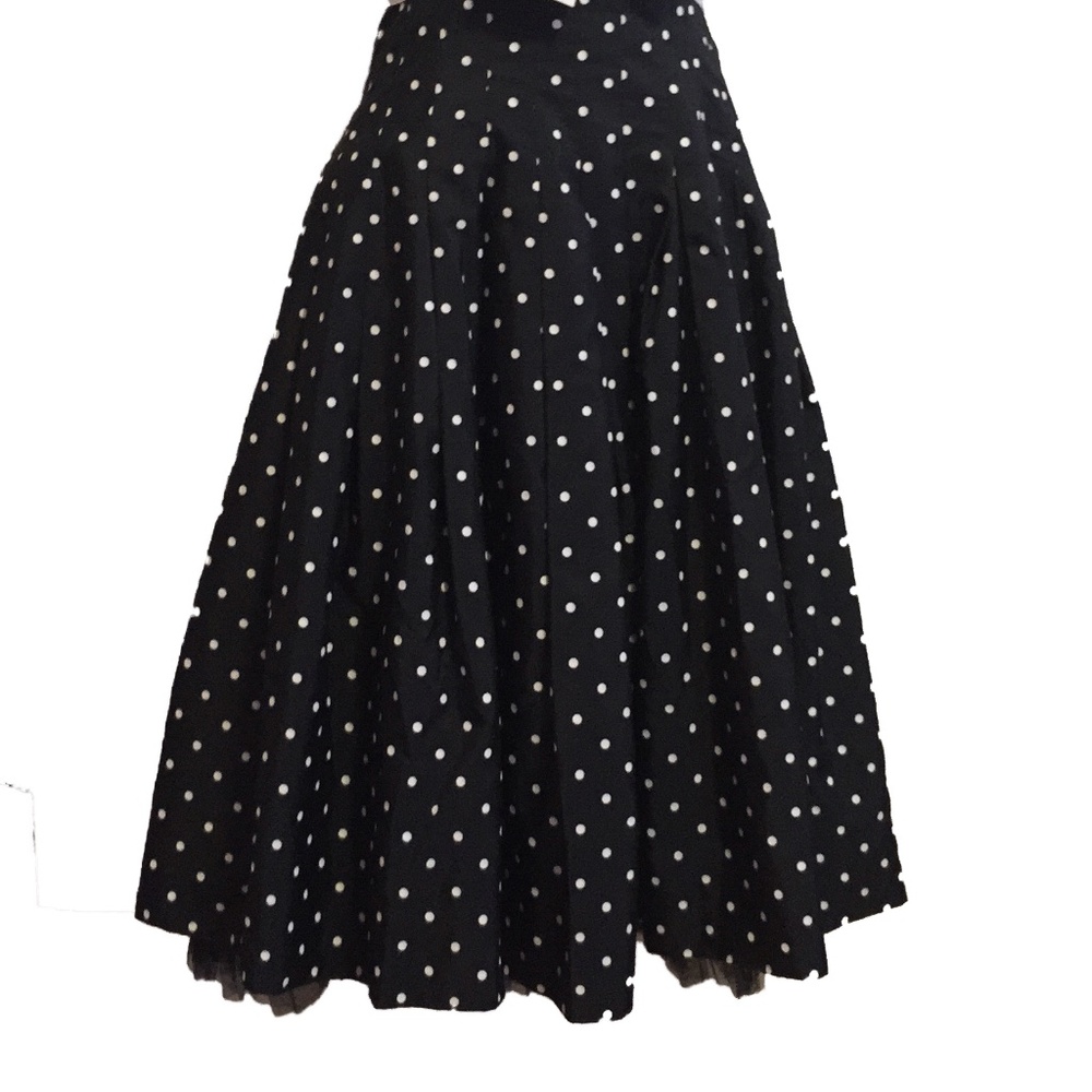 Vintage Victor Costa Navy & White Polka Dot Cocktail Dress - Picture 5 of 10